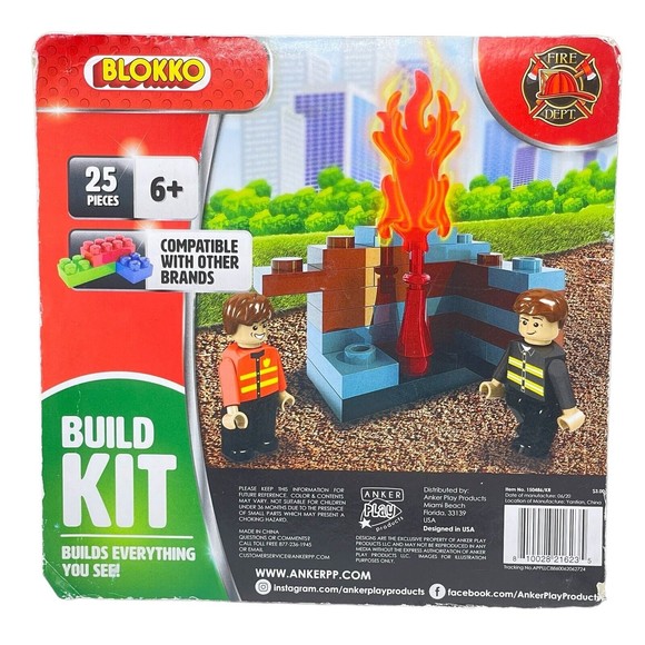 Blokko Build Kit NEW! Fire Department 25 Pieces Compatible w/Other Brands RARE - Picture 5 of 6